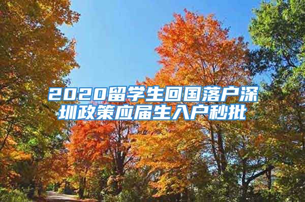 2020留學(xué)生回國(guó)落戶(hù)深圳政策應(yīng)屆生入戶(hù)秒批