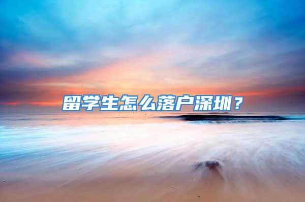 留學生怎么落戶深圳？