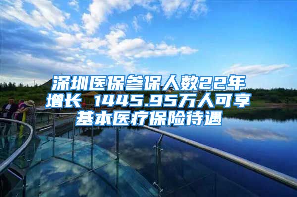 深圳醫(yī)保參保人數(shù)22年增長(zhǎng) 1445.95萬(wàn)人可享基本醫(yī)療保險(xiǎn)待遇