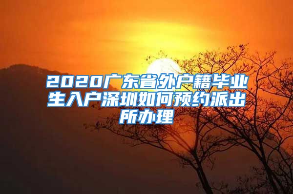 2020廣東省外戶籍畢業(yè)生入戶深圳如何預(yù)約派出所辦理