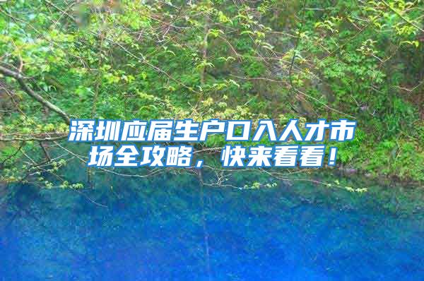 深圳應(yīng)屆生戶口入人才市場全攻略，快來看看！