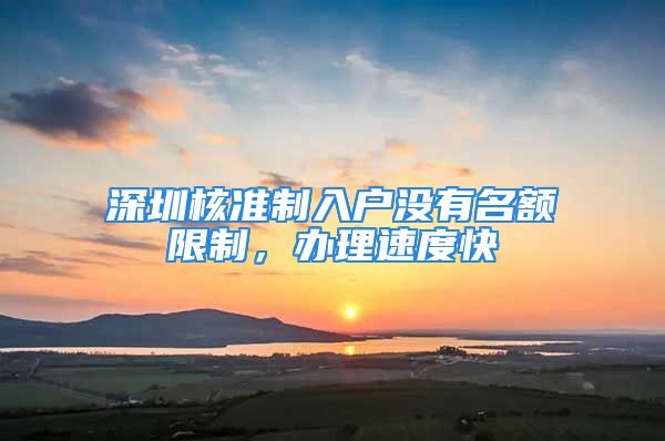 深圳核準(zhǔn)制入戶沒有名額限制，辦理速度快