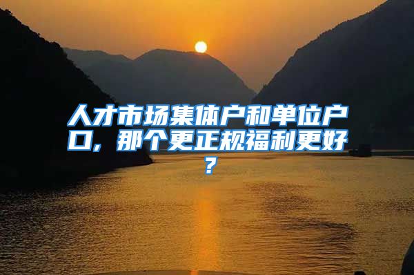 人才市場(chǎng)集體戶和單位戶口, 那個(gè)更正規(guī)福利更好？