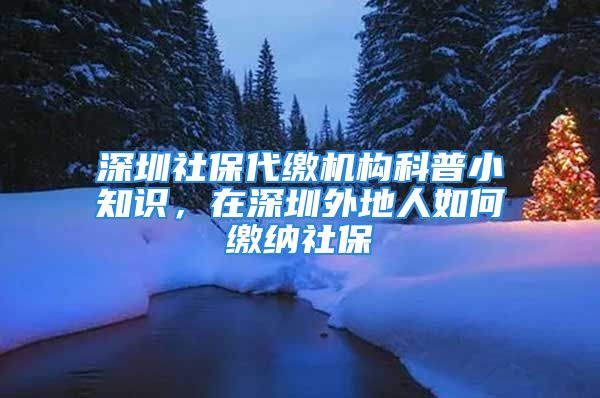 深圳社保代繳機(jī)構(gòu)科普小知識，在深圳外地人如何繳納社保