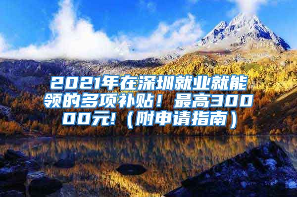 2021年在深圳就業(yè)就能領的多項補貼！最高30000元!（附申請指南）