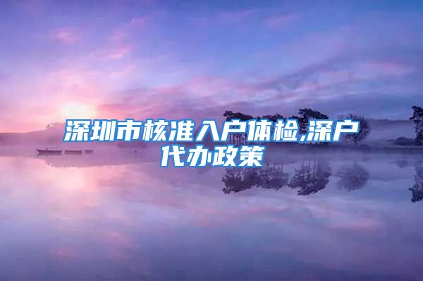 深圳市核準(zhǔn)入戶體檢,深戶代辦政策