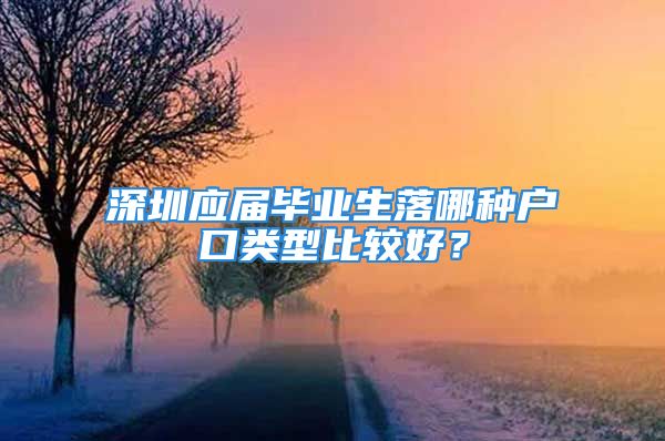 深圳應(yīng)屆畢業(yè)生落哪種戶口類型比較好？