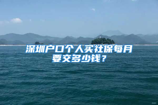 深圳戶口個(gè)人買社保每月要交多少錢？