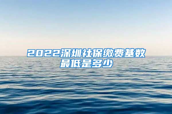 2022深圳社保繳費(fèi)基數(shù)最低是多少