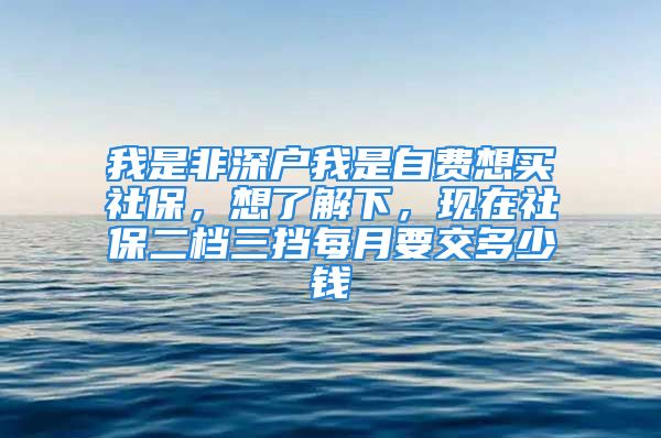 我是非深戶我是自費想買社保，想了解下，現(xiàn)在社保二檔三擋每月要交多少錢