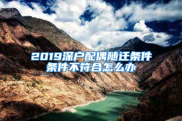 2019深戶配偶隨遷條件條件不符合怎么辦