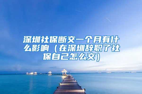 深圳社保斷交一個(gè)月有什么影響（在深圳辭職了社保自己怎么交）