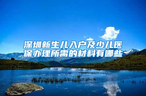 深圳新生兒入戶及少兒醫(yī)保辦理所需的材料有哪些