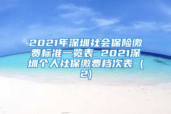 2021年深圳社會(huì)保險(xiǎn)繳費(fèi)標(biāo)準(zhǔn)一覽表 2021深圳個(gè)人社保繳費(fèi)檔次表 (2)