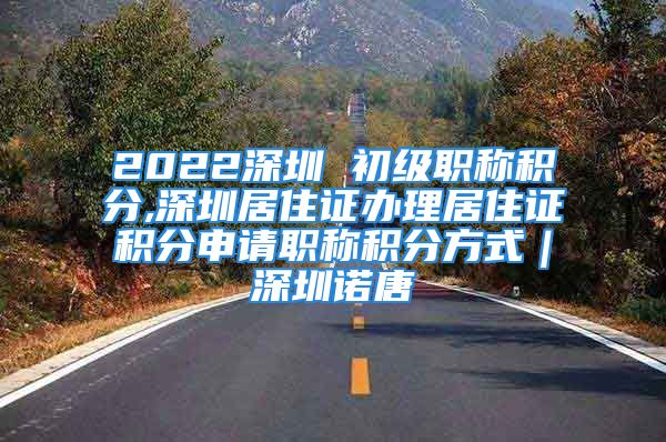 2022深圳 初級(jí)職稱(chēng)積分,深圳居住證辦理居住證積分申請(qǐng)職稱(chēng)積分方式｜深圳諾唐