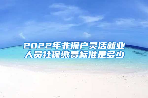 2022年非深戶靈活就業(yè)人員社保繳費(fèi)標(biāo)準(zhǔn)是多少