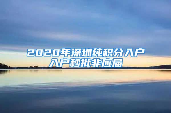 2020年深圳純積分入戶入戶秒批非應(yīng)屆