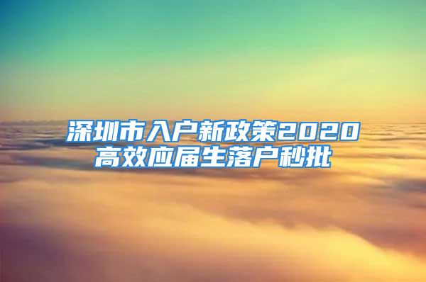 深圳市入戶新政策2020高效應(yīng)屆生落戶秒批