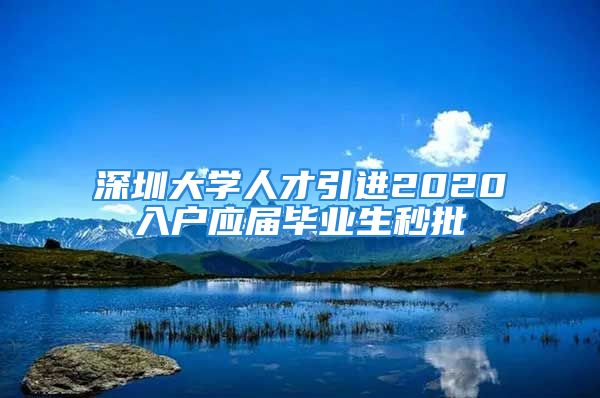 深圳大學人才引進2020入戶應屆畢業(yè)生秒批