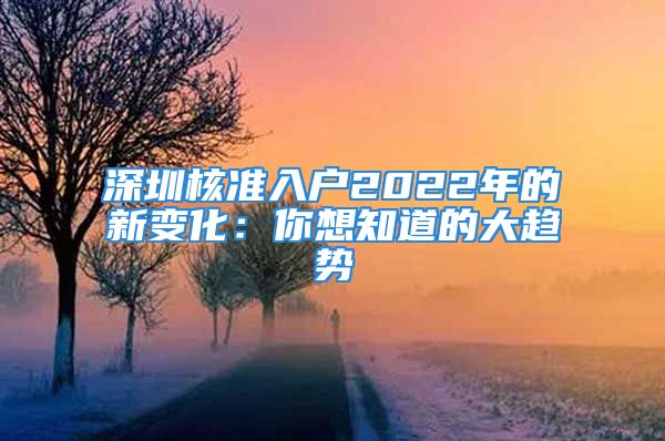 深圳核準(zhǔn)入戶2022年的新變化：你想知道的大趨勢(shì)