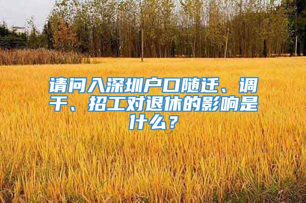 請問入深圳戶口隨遷、調干、招工對退休的影響是什么？