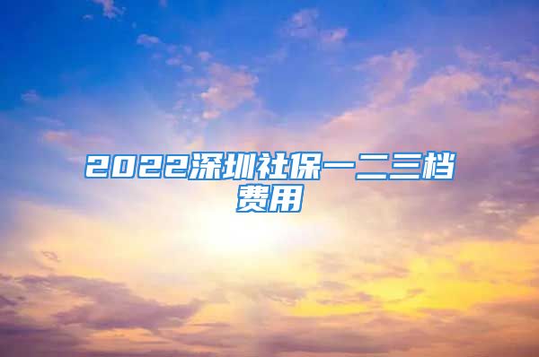 2022深圳社保一二三檔費用