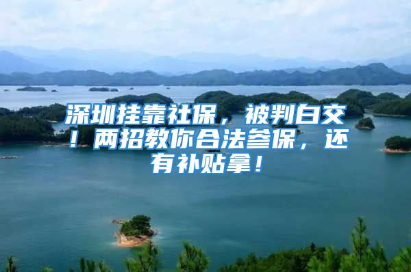 深圳掛靠社保，被判白交！兩招教你合法參保，還有補貼拿！