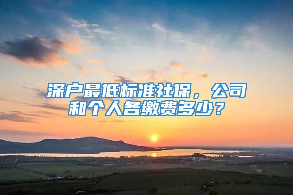 深戶最低標(biāo)準(zhǔn)社保，公司和個(gè)人各繳費(fèi)多少？