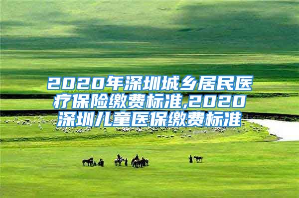 2020年深圳城鄉(xiāng)居民醫(yī)療保險(xiǎn)繳費(fèi)標(biāo)準(zhǔn),2020深圳兒童醫(yī)保繳費(fèi)標(biāo)準(zhǔn)