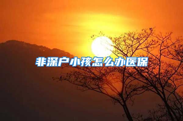 非深戶小孩怎么辦醫(yī)保