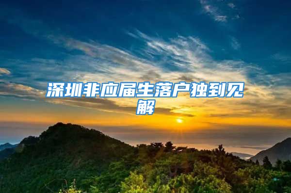 深圳非應(yīng)屆生落戶獨到見解