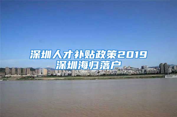 深圳人才補(bǔ)貼政策2019深圳海歸落戶