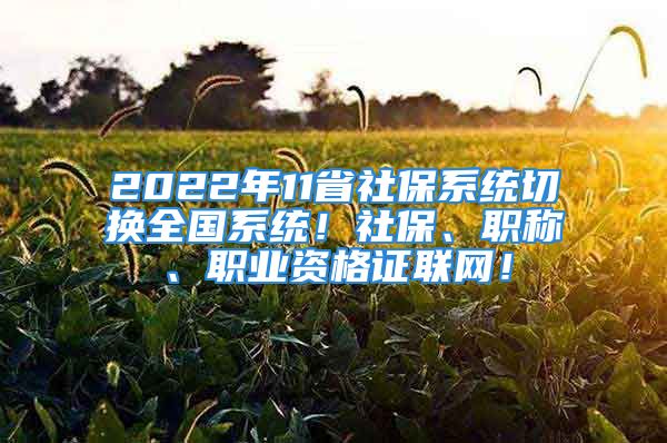 2022年11省社保系統(tǒng)切換全國系統(tǒng)！社保、職稱、職業(yè)資格證聯(lián)網(wǎng)！