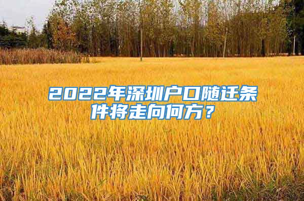 2022年深圳戶口隨遷條件將走向何方？