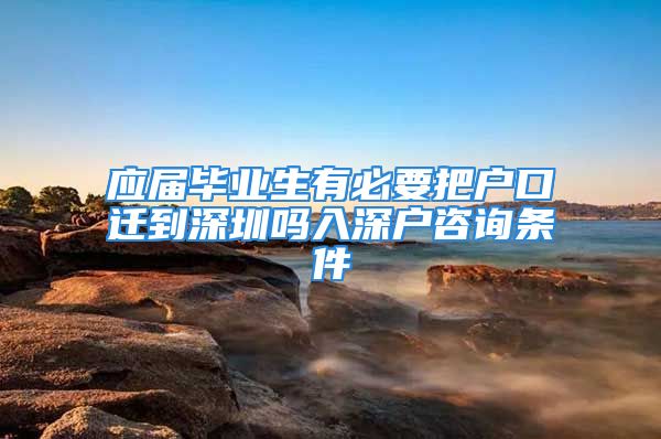 應(yīng)屆畢業(yè)生有必要把戶口遷到深圳嗎入深戶咨詢條件