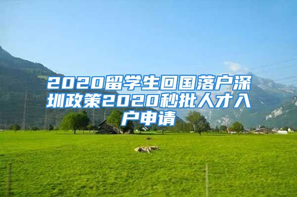 2020留學(xué)生回國(guó)落戶深圳政策2020秒批人才入戶申請(qǐng)