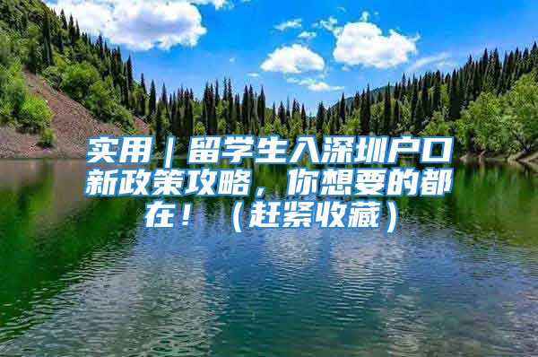 實用｜留學(xué)生入深圳戶口新政策攻略，你想要的都在！（趕緊收藏）