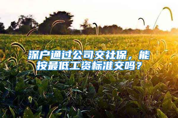 深戶通過(guò)公司交社保，能按最低工資標(biāo)準(zhǔn)交嗎？