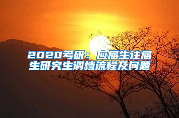 2020考研：應(yīng)屆生往屆生研究生調(diào)檔流程及問題