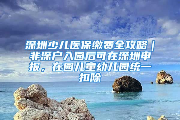 深圳少兒醫(yī)保繳費全攻略｜非深戶入園后可在深圳申報，在園兒童幼兒園統(tǒng)一扣除