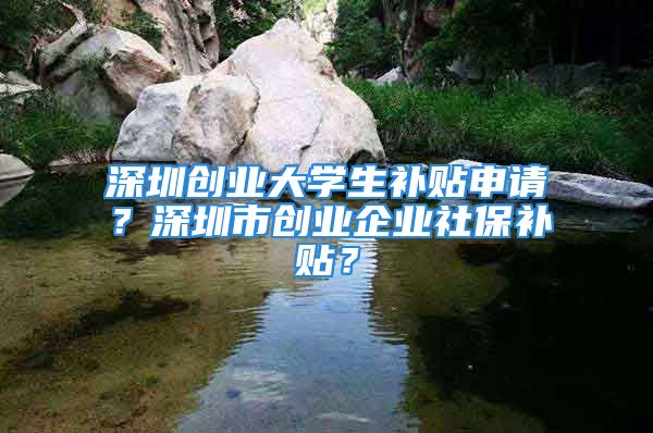 深圳創(chuàng)業(yè)大學(xué)生補(bǔ)貼申請(qǐng)？深圳市創(chuàng)業(yè)企業(yè)社保補(bǔ)貼？