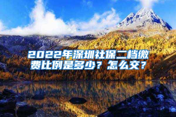 2022年深圳社保二檔繳費比例是多少？怎么交？