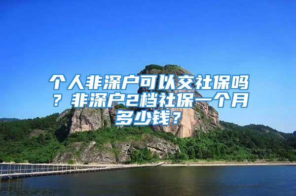 個(gè)人非深戶可以交社保嗎？非深戶2檔社保一個(gè)月多少錢？