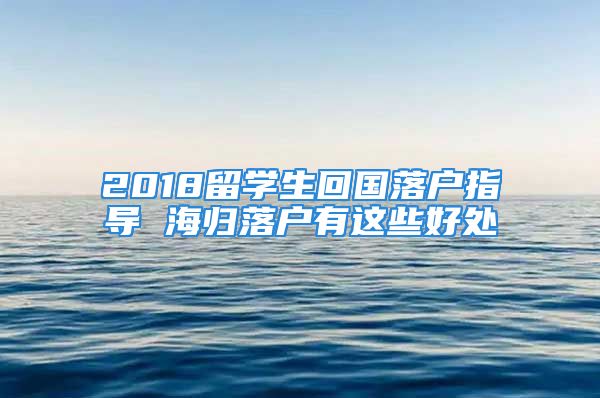 2018留學(xué)生回國落戶指導(dǎo) 海歸落戶有這些好處