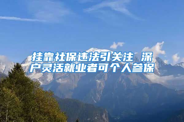 掛靠社保違法引關(guān)注 深戶靈活就業(yè)者可個人參保