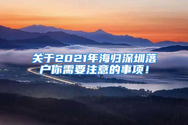 關(guān)于2021年海歸深圳落戶你需要注意的事項(xiàng)！