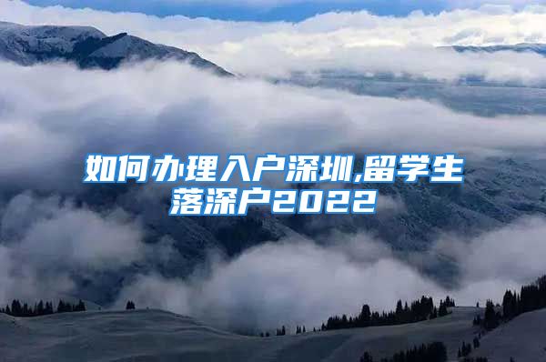 如何辦理入戶深圳,留學(xué)生落深戶2022