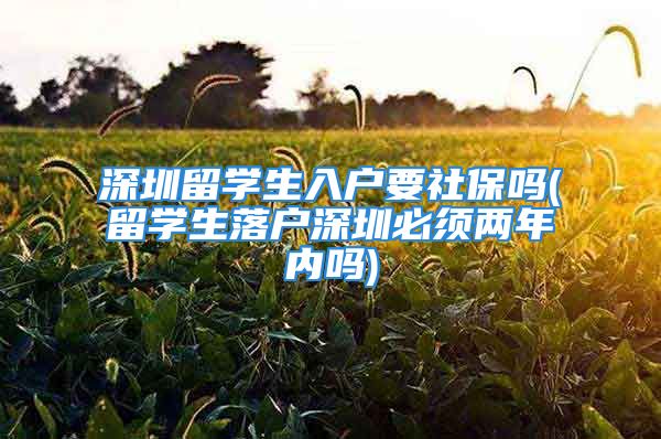 深圳留學(xué)生入戶要社保嗎(留學(xué)生落戶深圳必須兩年內(nèi)嗎)