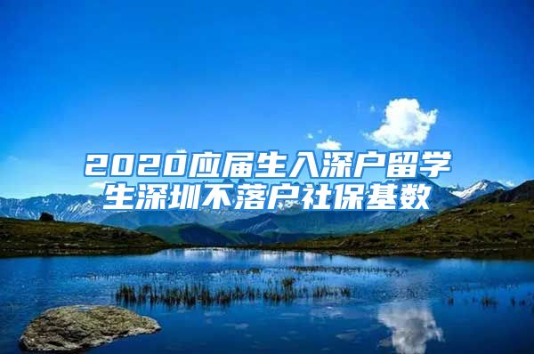 2020應(yīng)屆生入深戶留學(xué)生深圳不落戶社?；鶖?shù)