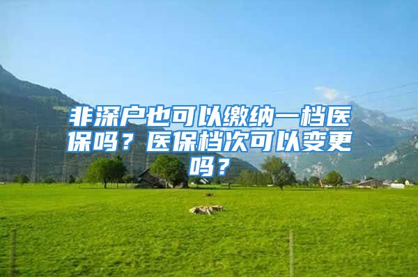 非深戶也可以繳納一檔醫(yī)保嗎？醫(yī)保檔次可以變更嗎？